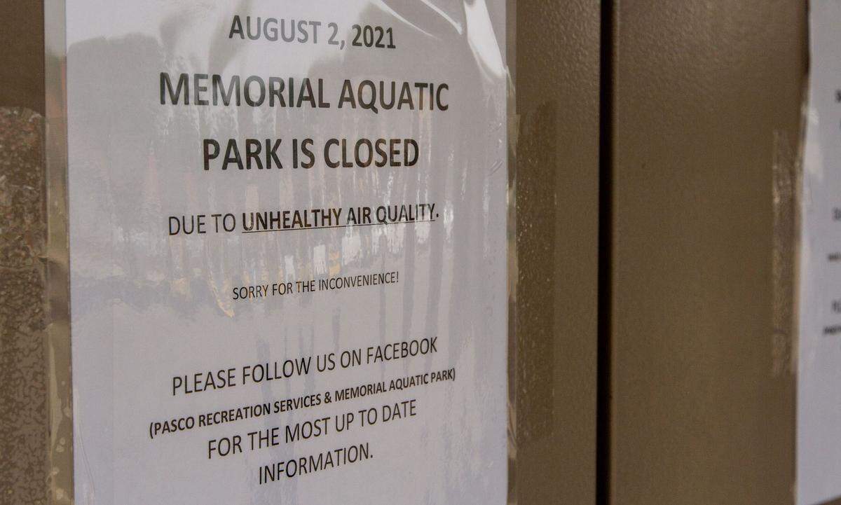 Memorial Aquatic Park in Pasco closed for a third day in a row on Monday due to poor air quality. The pool was back open on Tuesday for a swim meet with lessons missed over the closure rescheduled for next Friday, Aug. 13.