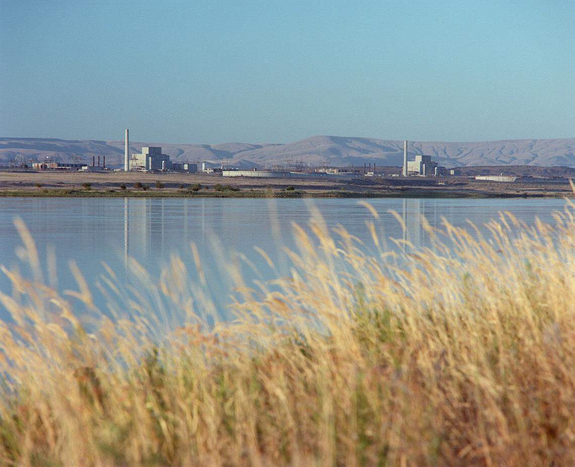 The Columbia River runs through the 580-square-mile Hanford nuclear reservation in Eastern Washington where plutonium was produced for the nation’s nuclear weapons program.