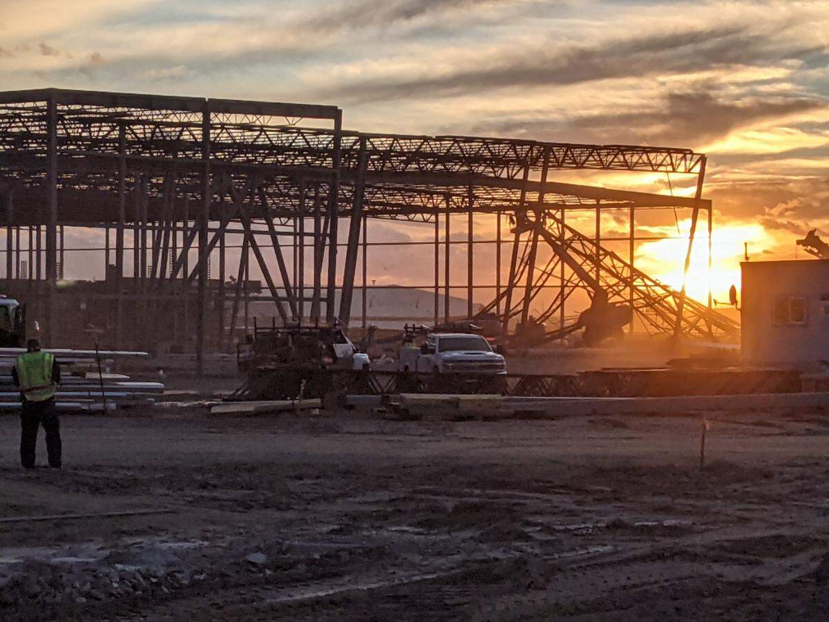 Pasco emergency rescue crews responded to a building collapse at the construction site of a new processing plant for Reser’s Fine Foods.