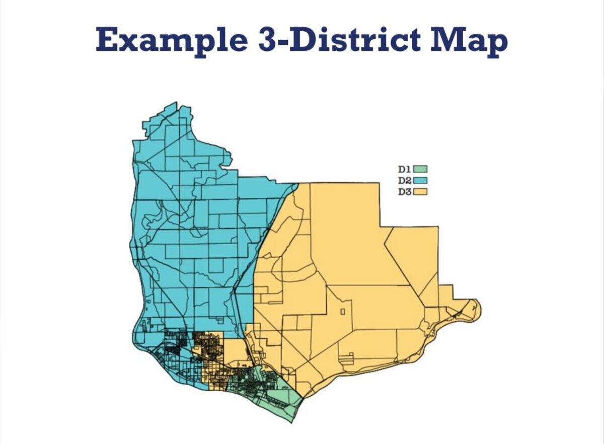 A draft map shows what three district-only school board positions could look like.
