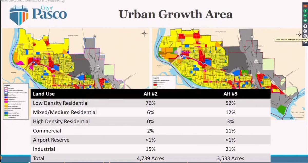 Pasco presented a the proposal on the left in 2018, which was met with concerns from the state and county leaders. The proposal on the right is what they are currently asking for. 
