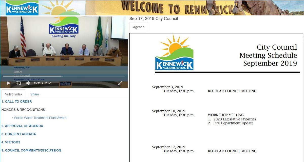 Kennewick City Council put live coverage of its meetings online, joining its neighbors in Pasco and Richland.