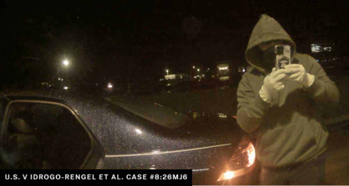 An alleged ATM jackpotting attack in progress.