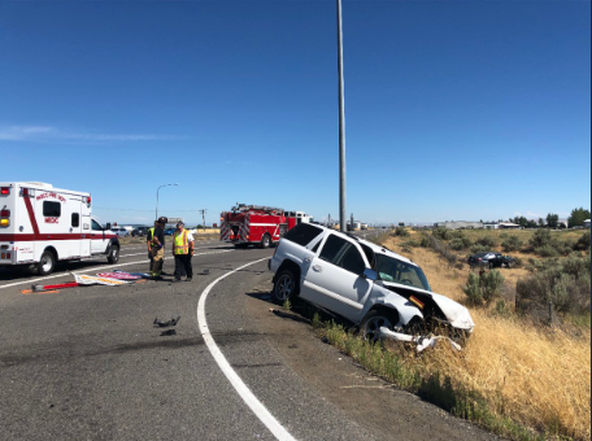 The driver and passenger in this Chevrolet Tahoe were taken to Lourdes Medical Center in Pasco.