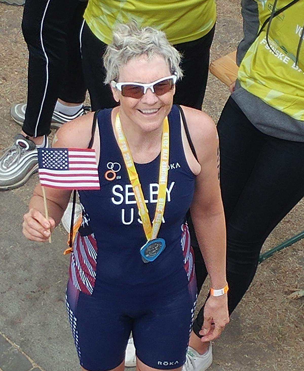 Lori Selby of Richland represented the United States last month in the Aquabike in the ITU Multisport World Championships Festival in Odense, Denmark. She finished sixth.
