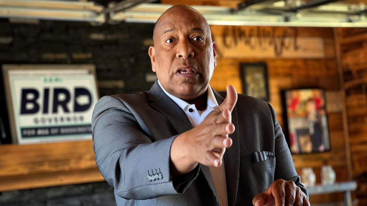 Gubernatorial candidate Misipati Semi Bird posted this photo from his July 2023 campaign stop in the town of Roslyn in Kittitas County to one of his social media accounts.