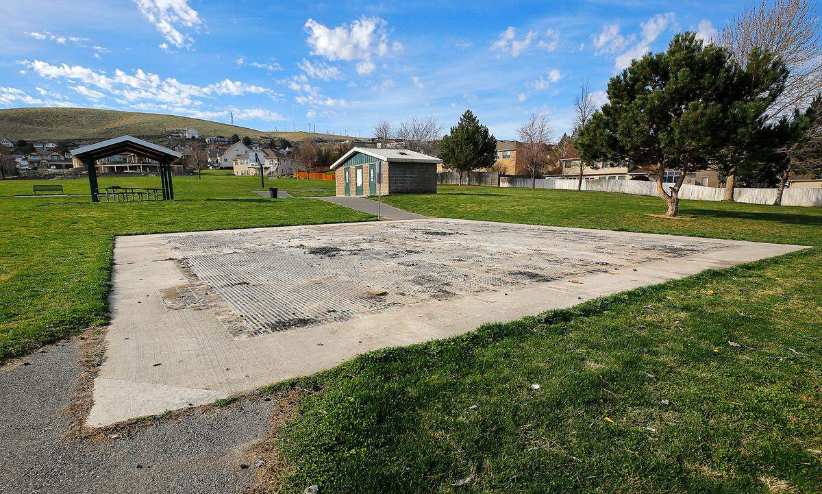 Canyon Lakes Park, at 1601 Canyon Lakes Dr. in Kennewick, is scheduled to have new playground equipment featuring a built-in shade structure and durable playgrass surfacing in May.