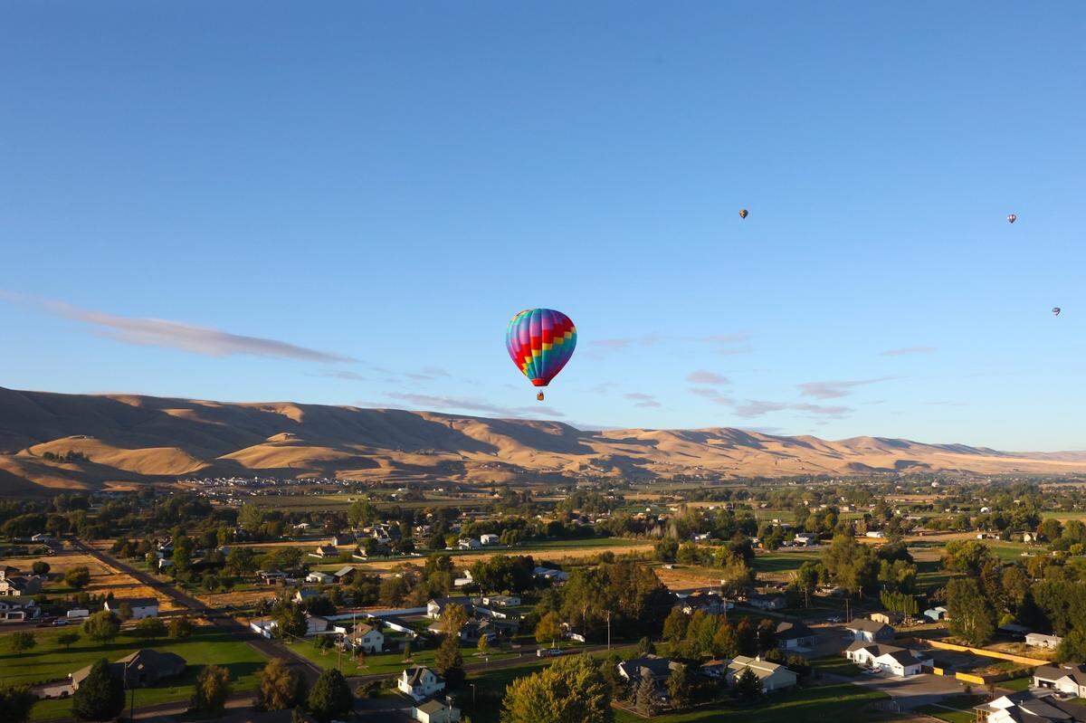 Balloons dot the sky during the 2024 Great Prosser Balloon Rally.