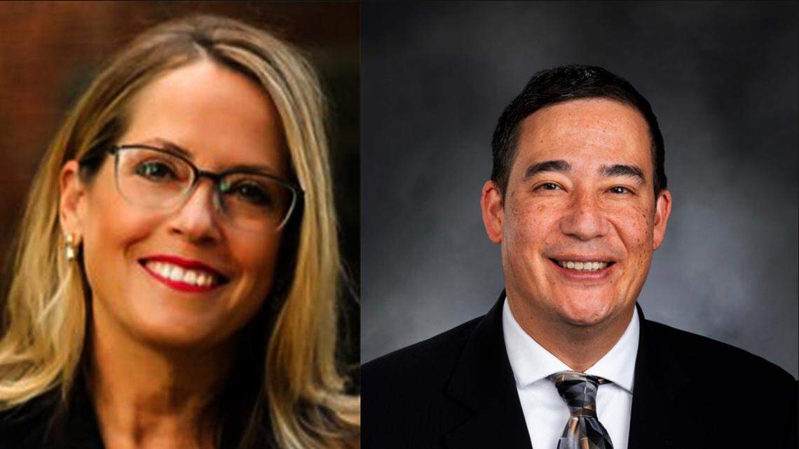 Julie Anderson and Steve Hobbs 2022 candidates for Secretary of State.