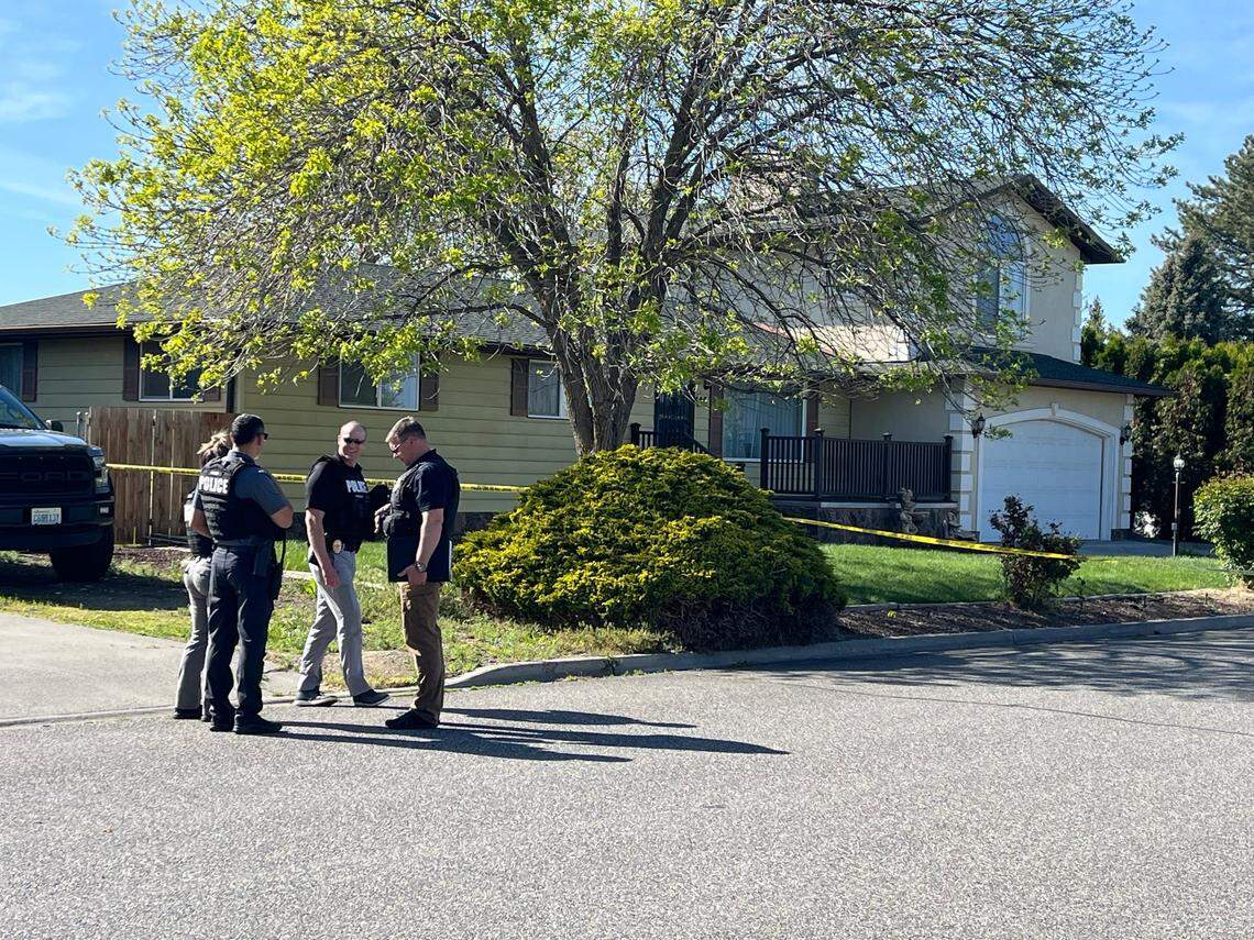 Kennewick Police investigate the scene of a homicide in the 400 block of South Buchanan Street in Kennewick on May 3.