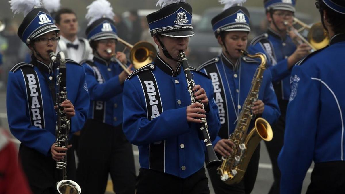 The annual West Richland Veterans Parade begins at 9:30 a.m.,Nov. 5. Above, the Kiona-Benton City High School Bears perform in the 2015 parade honoring veterans.