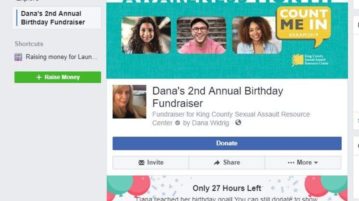 Dana Widrig, a Richland native and rape survivor, used her birthday month of April to raise money in recognition of Sexual Assault Awareness Month. She exceeded her goal, but hopes to bring in more before the fundraiser closes Wednesday night.