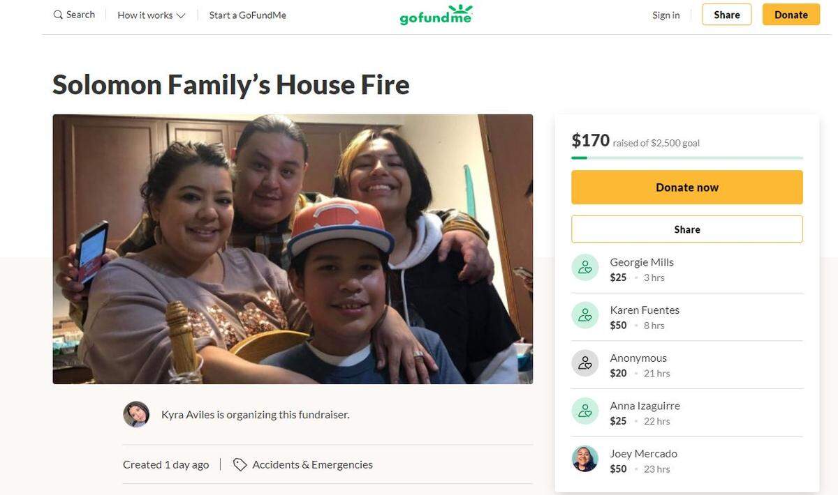The Solomon family are looking for help after a fire forced them out of their home.