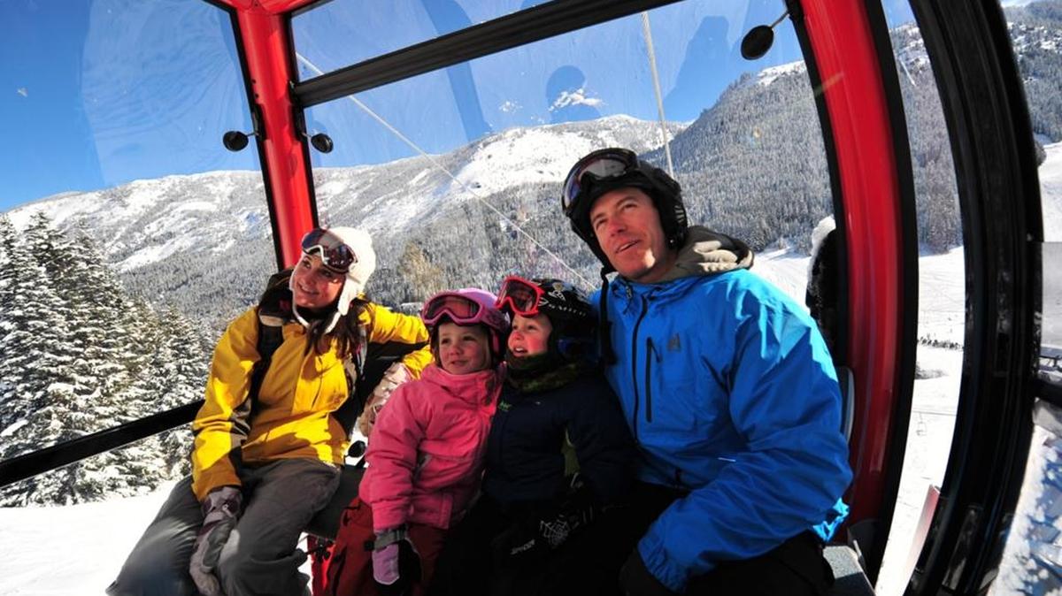 Skiers and nonskiers alike can look out on a dramatic mountain snowscape from the enclosed comfort of the Mount Rainier Gondola at Crystal Mountain Resort. (Photo courtesy Crystal Mountain Resort/TNS)