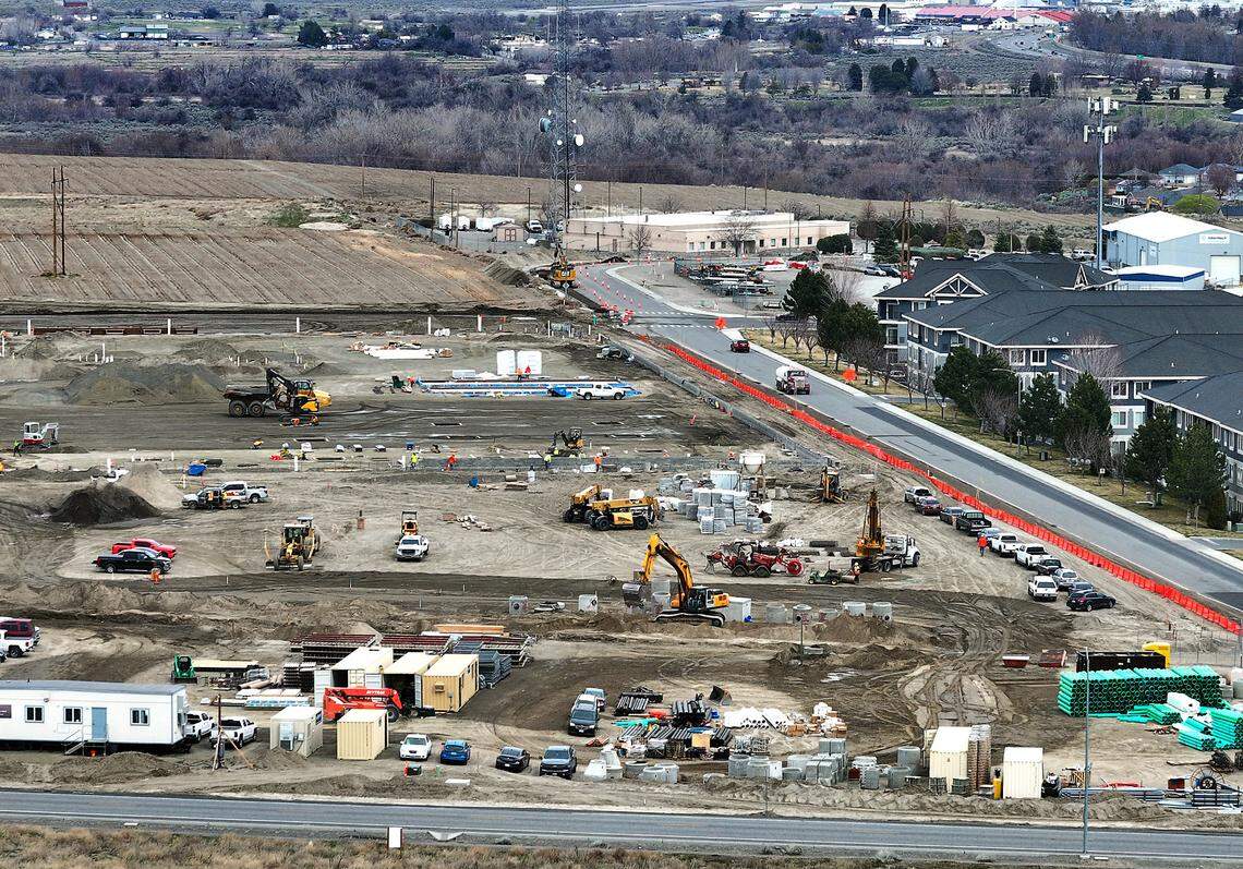 Construction is moving quickly at the site of the Tri-Cities’ second Costco Wholesale store at 3125 Queensgate Drive in Richland. Photo taken March 11, 2025