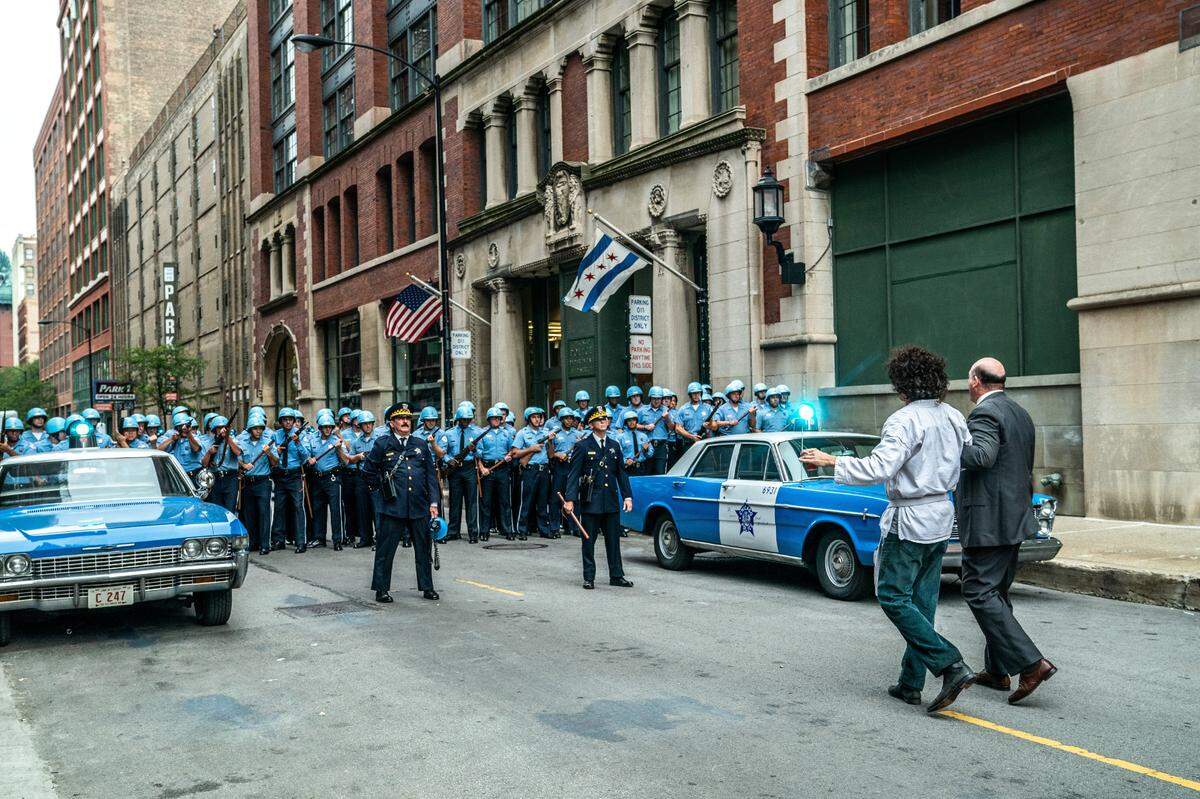 A scene from the Netflix drama “The Trial of the Chicago 7”.