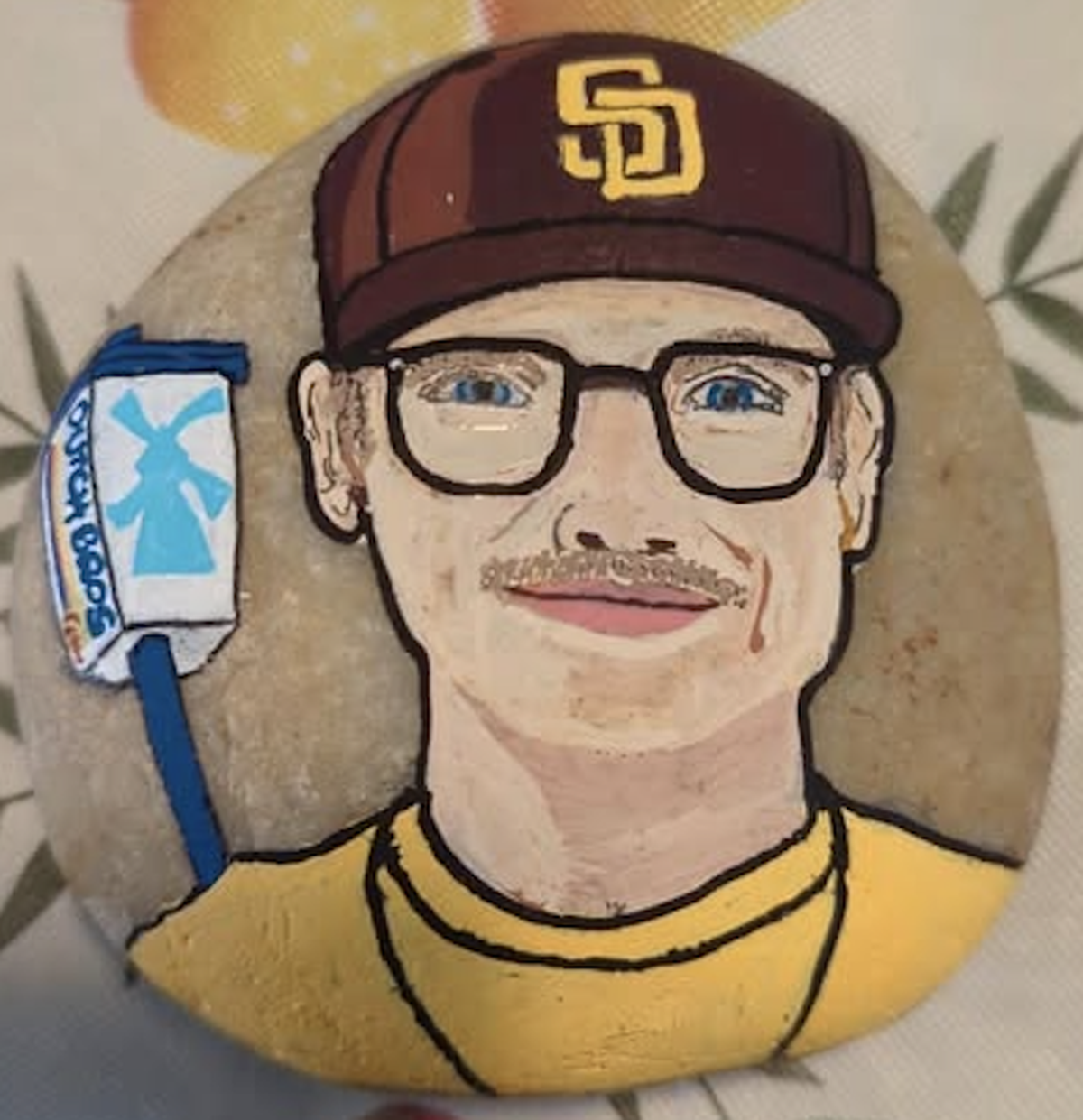 Lynnette Gallegos painted Dutch Bros manager Sean on a rock now displayed at the 4305 W. 27th Place location in Kennewick.
