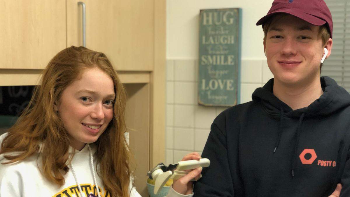 Seventeen year-old Hailey LaRosa holds the notorious gadget that befuddled their grandparents when she and twin Hunter were toddlers. They may not remember the incident, but they’ve heard the story more than once.