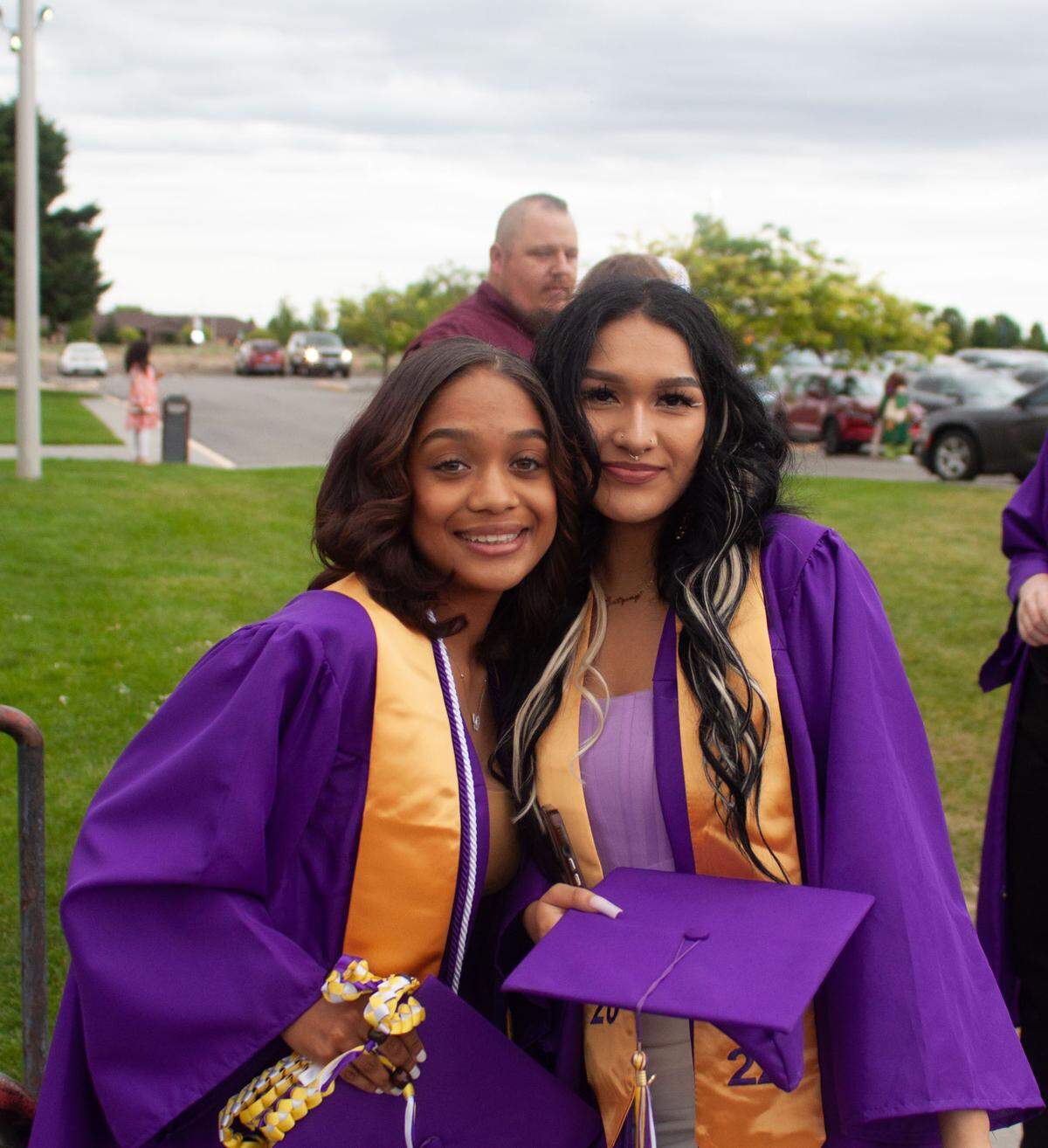 Jatzivy Sarabia, right, graduated from Hanford High school in June 2022. She planned to start attending Columbia Basin College in January before she was killed in a shooting Oct. 15.