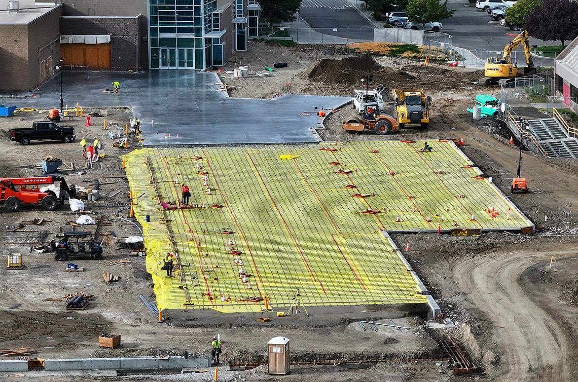Construction activity is bustling recently on projects at the Three Rivers Convention Center and Toyota Center campus in west Kennewick near Vista Field.