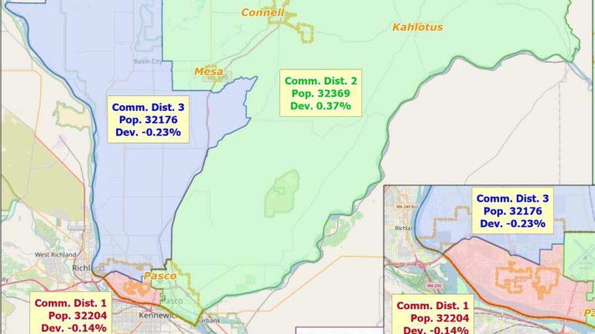 Franklin County leaders voted to move forward with this proposed redistricting map.