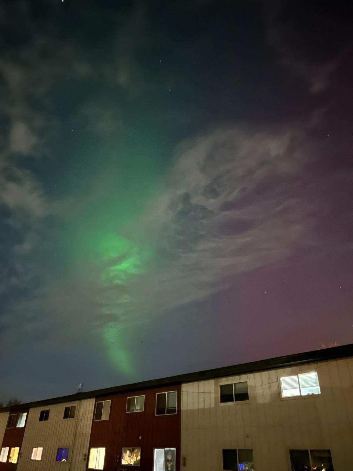 Jessica Soike caught the northern lights near her central Richland home Tuesday evening. It was the first time she had seen them.