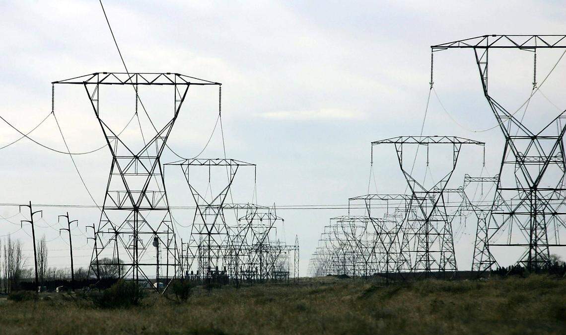 A Bonneville Power Administration’s 75-mile-long high-voltage power line near Paterson that was completed in late 2011.