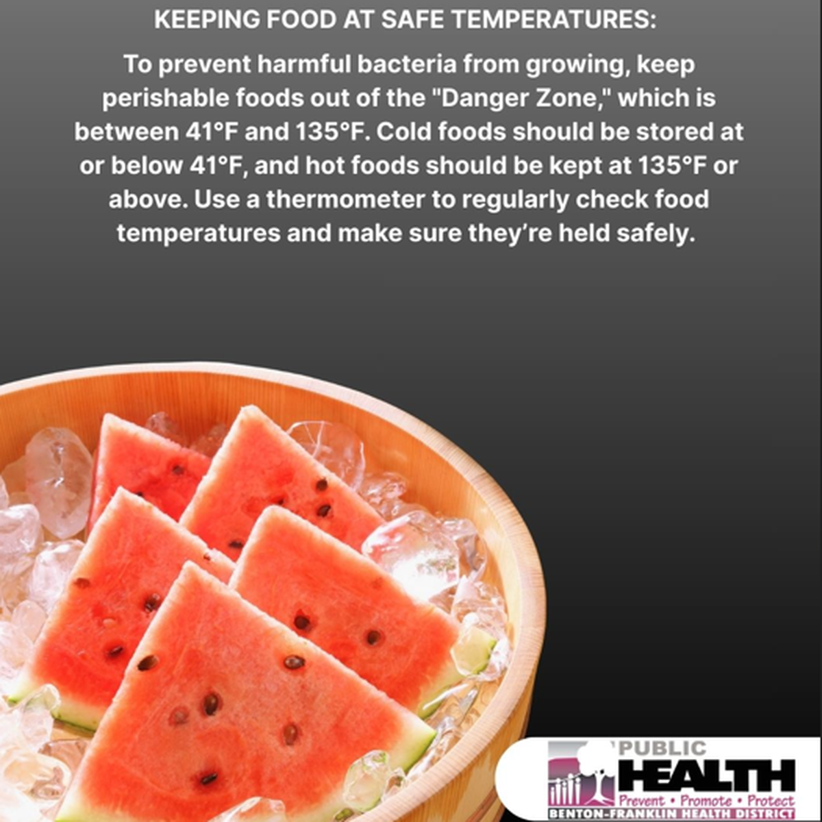 Keeping foods at safe temperatures