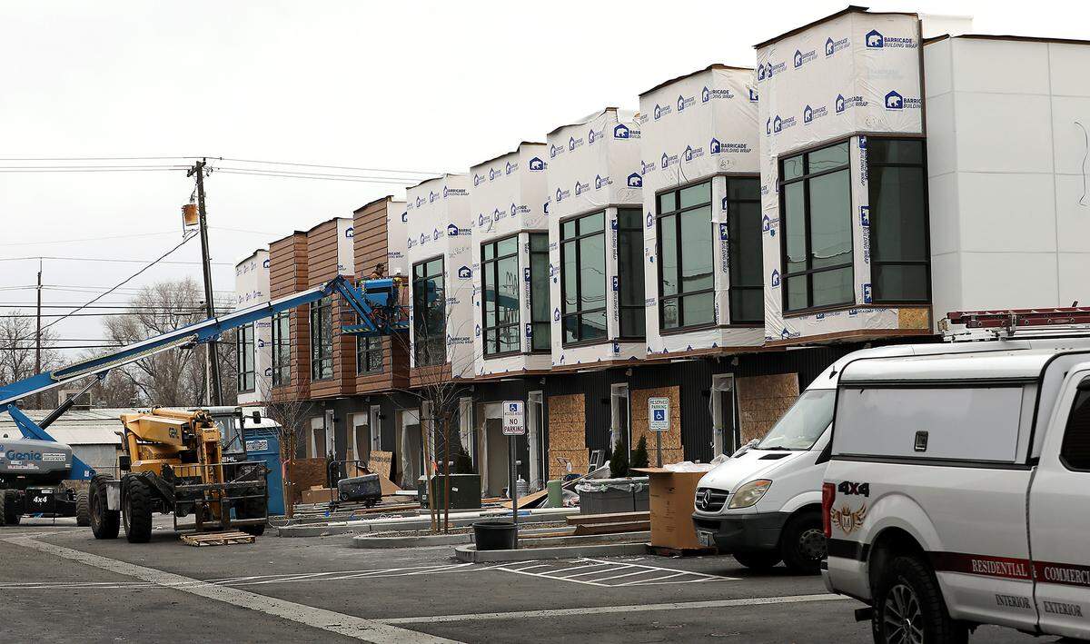 The Towns on Elm townhouse construction project is taking shape at 212 North Elm in downtown Kennewick.