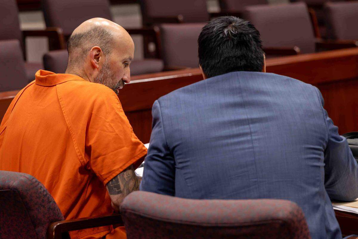 Javier Martinez appears at a Franklin County Superior Court hearing, asking for his 56-year murder sentence to be cut.