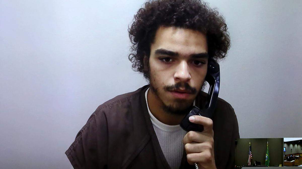Marcell A. E. Cola appears in Benton County Superior Court on Oct. 3, 2024 via a video link from the Benton County Jail in Kennewick. 