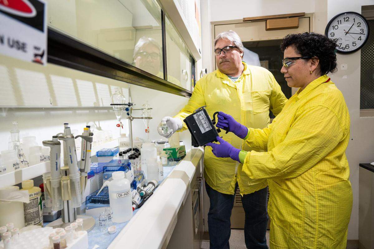 Community College Intern Mayra Injerd is working with the Radiological Protection Team at PNNL that supports scientists, engineers and technicians who work with radiological material.