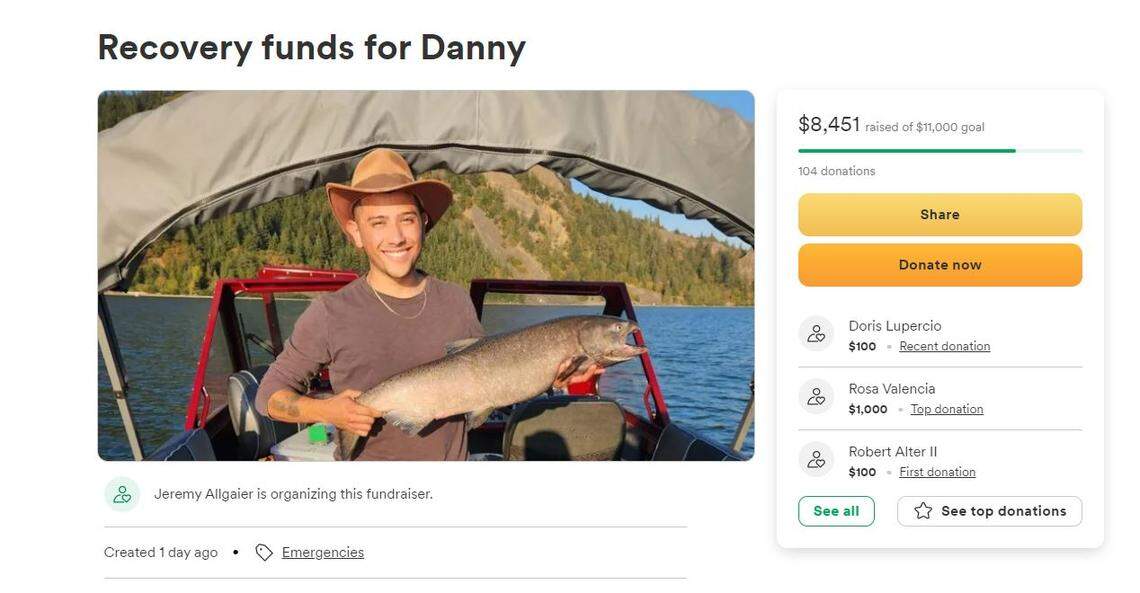 Maurilio “Danny” Trejo is recovering after his car was hit by a wrong way driver on Interstate 82 on Tuesday. A GoFundMe fundraiser has been organized by him.