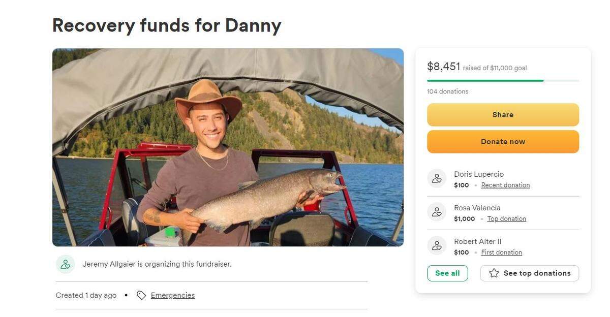 Maurilio “Danny” Trejo is recovering after his car was hit by a wrong way driver on Interstate 82 on Tuesday. A GoFundMe fundraiser has been organized by him.