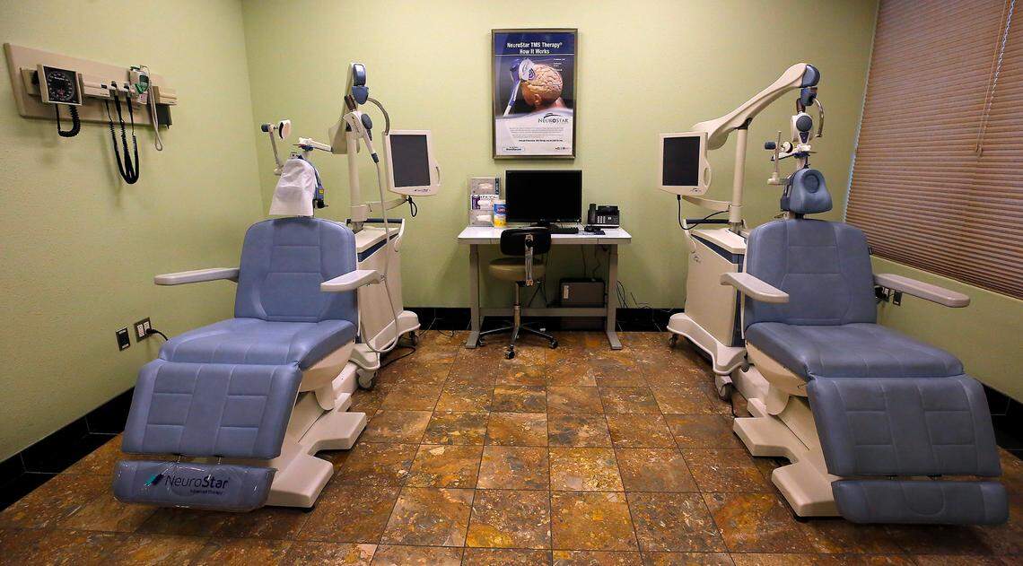 Treatment rooms with NeuroStar Transcranial Magnetic Stimulation machines used to treat depression at Reliance Health Systems offices in the Spaulding Medical Park in Richland.