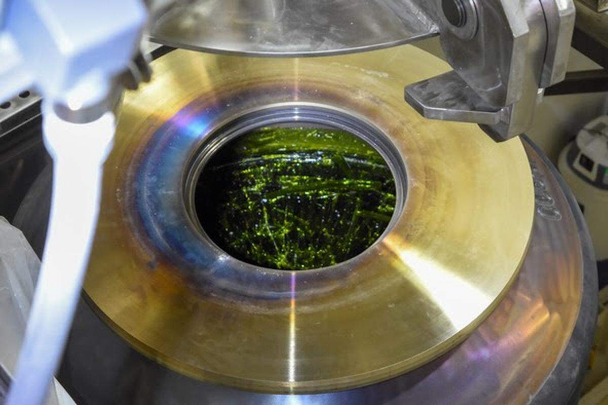 Hanford site workers filled a waste container with glass for the first time at the vitrification plant for the first time. It was a test step in preparing to fill containers with a glass and radioactive waste mixture for disposal.