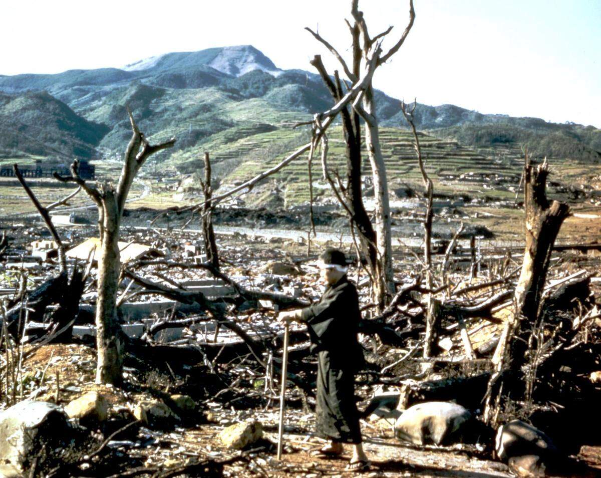 A photo from the U.S. Signal Corps shows the devastation shortly after an. atomic bomb with Hanford plutonium exploded over Nagasaki, Japan on Aug. 9, 1945.