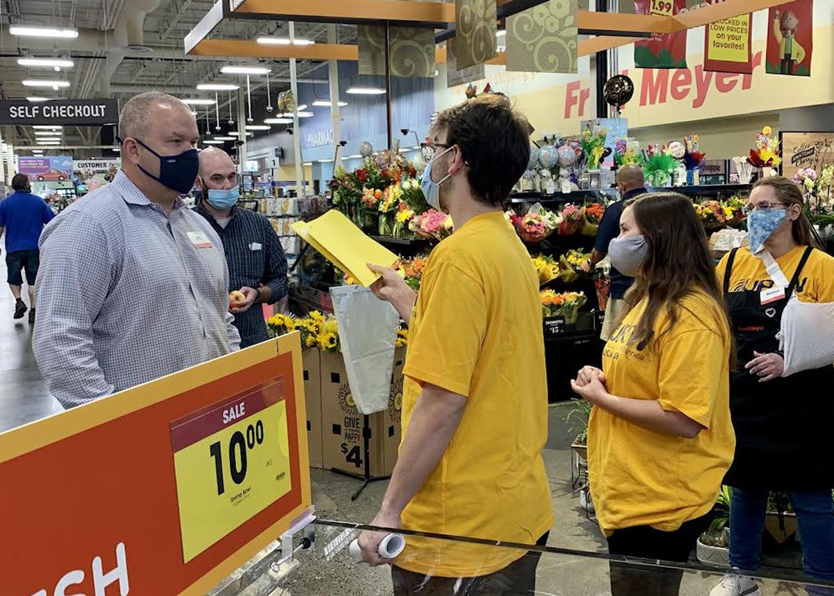 In 2021 employees at the Fred Meyer in Richland and community supporters delivered a letter to store director Matt Nellor on an attempt to unionize under the United Food and Commercial Workers Local 1439.