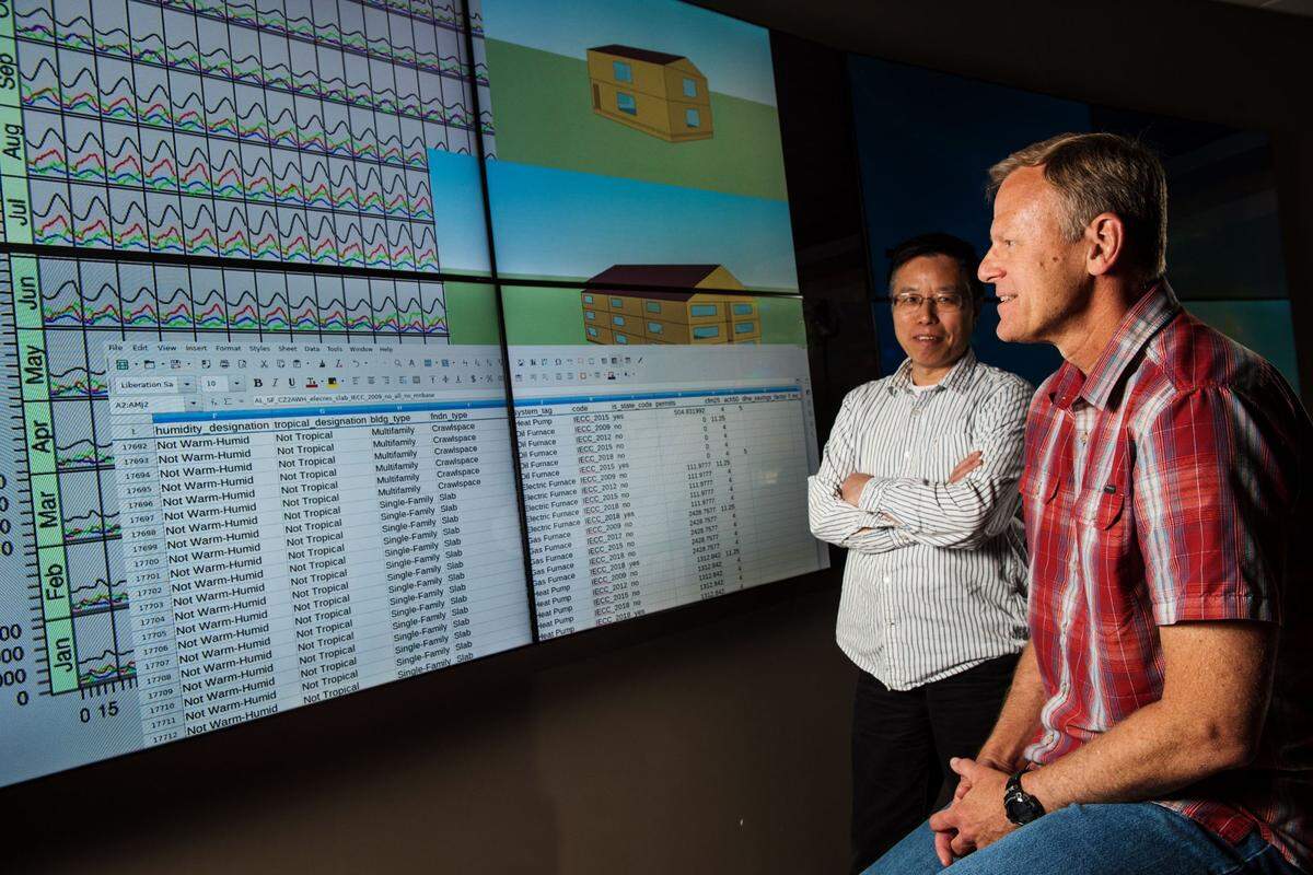 PNNL researchers use computer simulations to conduct studies about energy usage in buildings. Their research will help lead to new ways to operate buildings for improved efficiency and reliability of the electric grid.