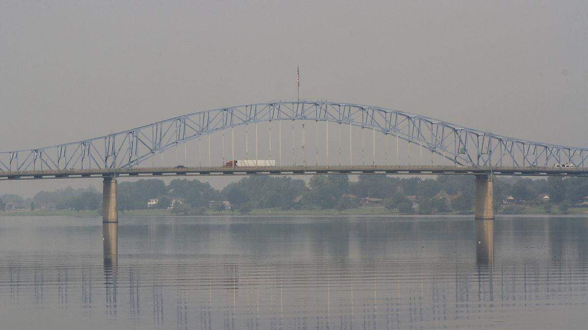 The blue bridge can be seen in a haze of smoke in the Tri-Cities. Air quality in the Tri-Cities continues to be rated as unhealthy and isn’t expected to get better soon.