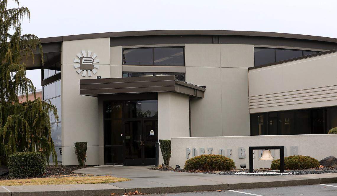 The Port of Benton administrative office building is at 3250 Port of Benton Blvd in Richland. The port employs 22 people, has a $26 million annual budget and collects $3.3 million in property taxes.