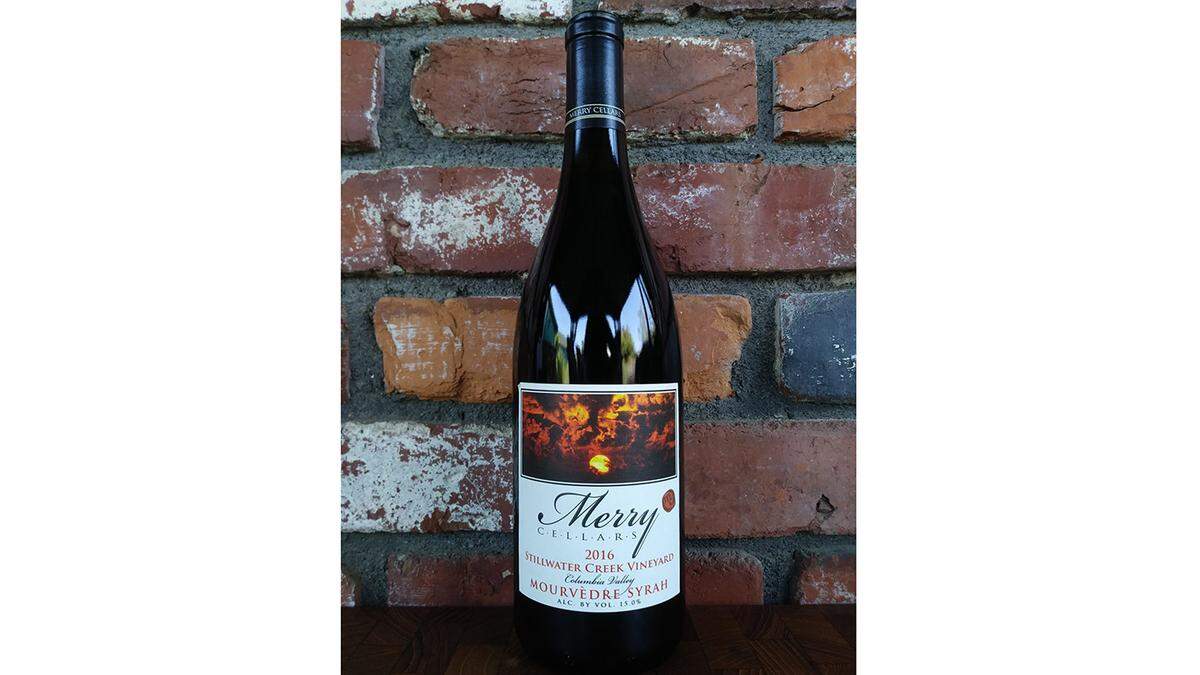 The Merry Cellars 2016 Stillwater Creek Vineyard Mourvèdre-Syrah earned a gold medal at the 2020 Washington State Wine Competition.