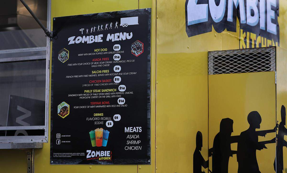 The Zombie Kitchen mobile food trailer menu features selection of lunch and dinner items at its new location in front of front of Super Supplements in Kennewick.