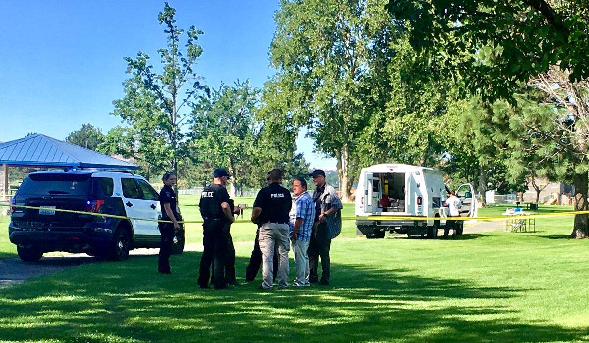 Numerous police officials were still at Kennewick’s Eastgate Park this morning investigating a fatal Friday night shooting that they believe was gang-related.