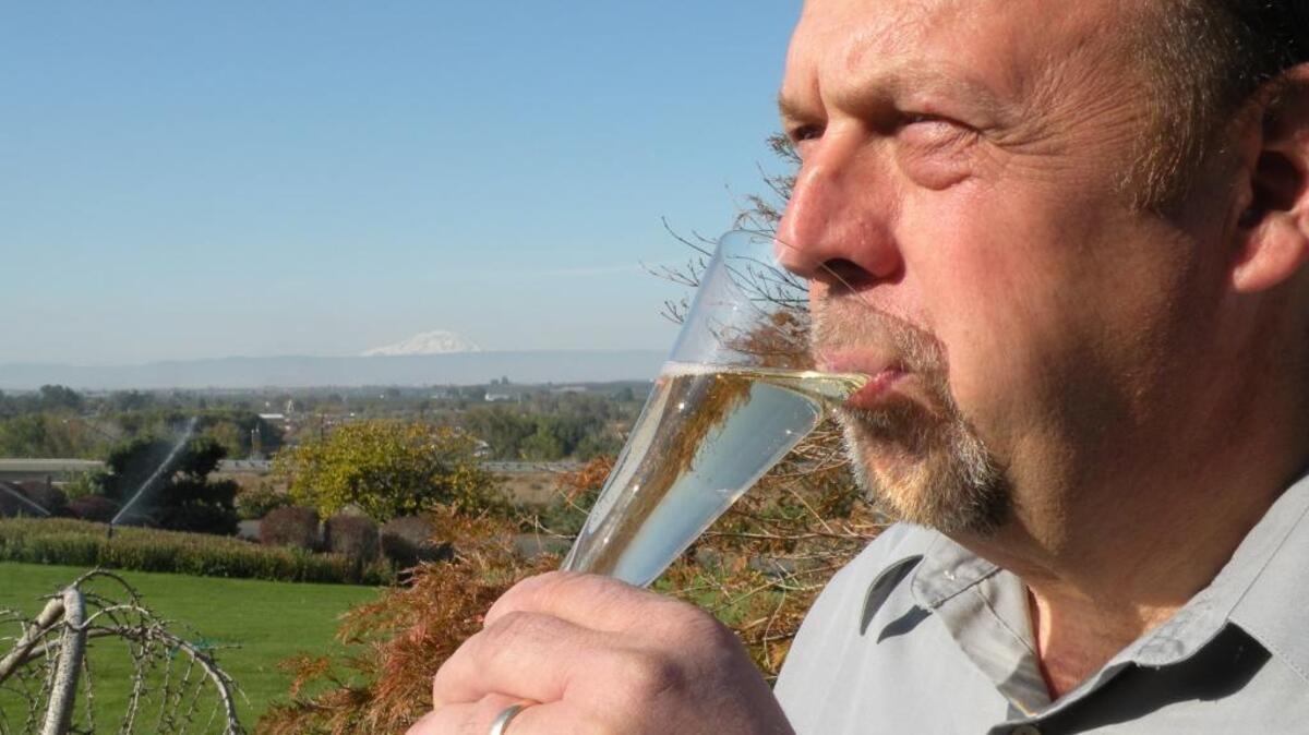 Juergen Grieb is the owner and winemaker for Treveri Cellars, a sparkling wine producer in Wapato.