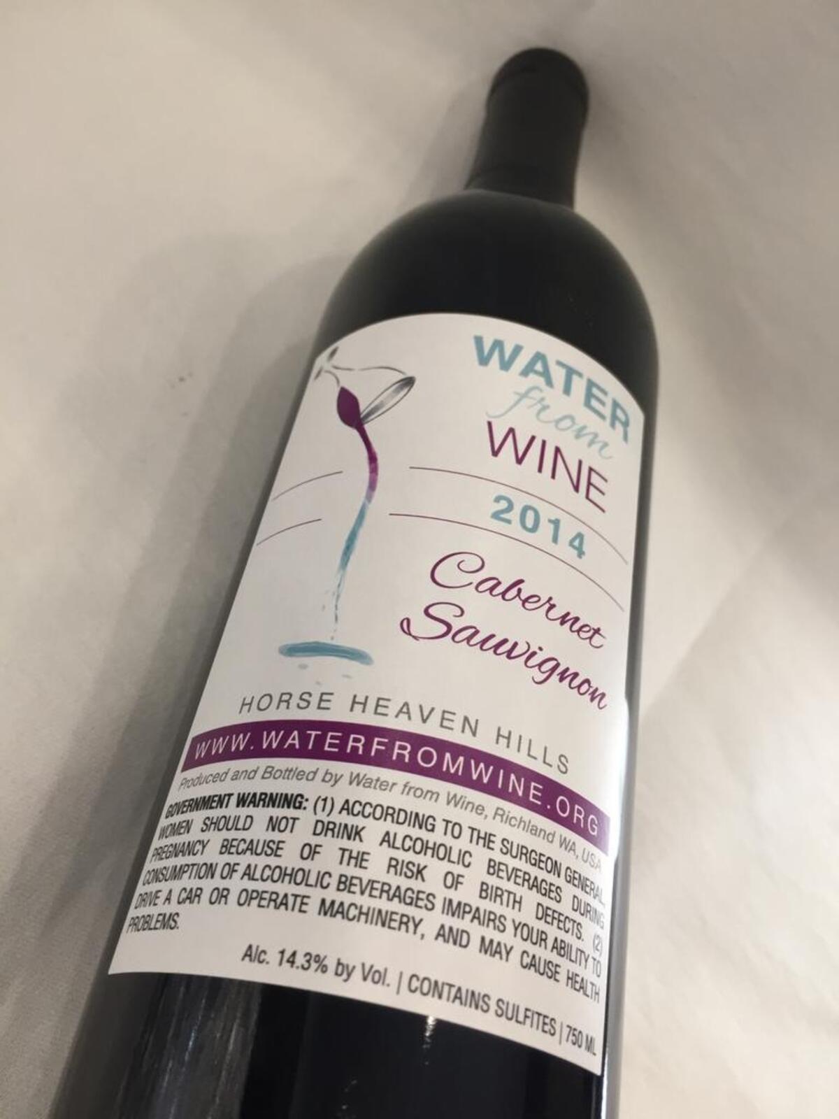The Water From Wine 2014 Cabernet Sauvignon is the debut release by nonprofit group led by Pat Tucker, and the wine made by acclaimed Richland winemaker Charlie Hoppes with Horse Heaven Hills grapes earned a gold medal at the 2018 Cascadia International Wine Competition.