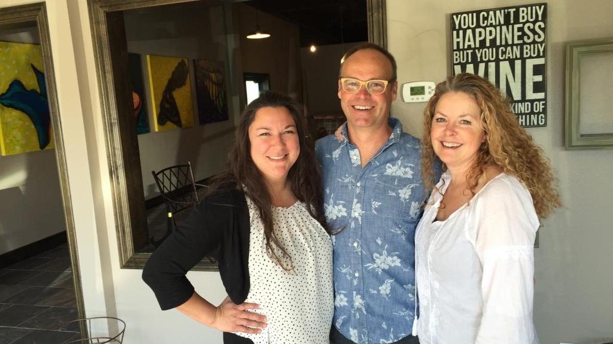 Cat Warwick, left, Flint Nelson and Gina Adams-Royer are the owners of Wit Cellars. They opened their winery Mother’s Day Weekend in Prosser.