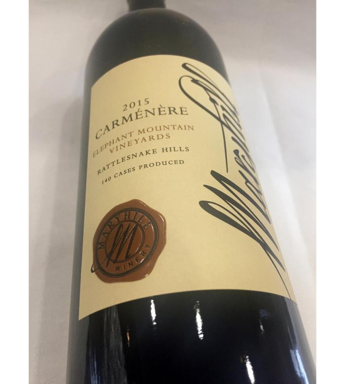 The Maryhill Winery 2015 Elephant Mountain Carménère was awarded Best Washington wine at the sixth annual Cascadia International Wine Competition.