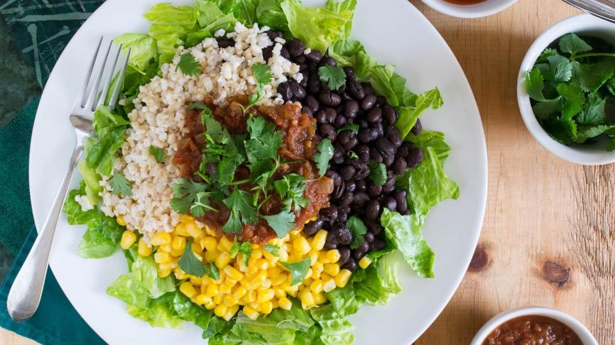 This Delicious Bean and Rice Plate is tasty and inexpensive. It contains plenty of protein for all age groups.