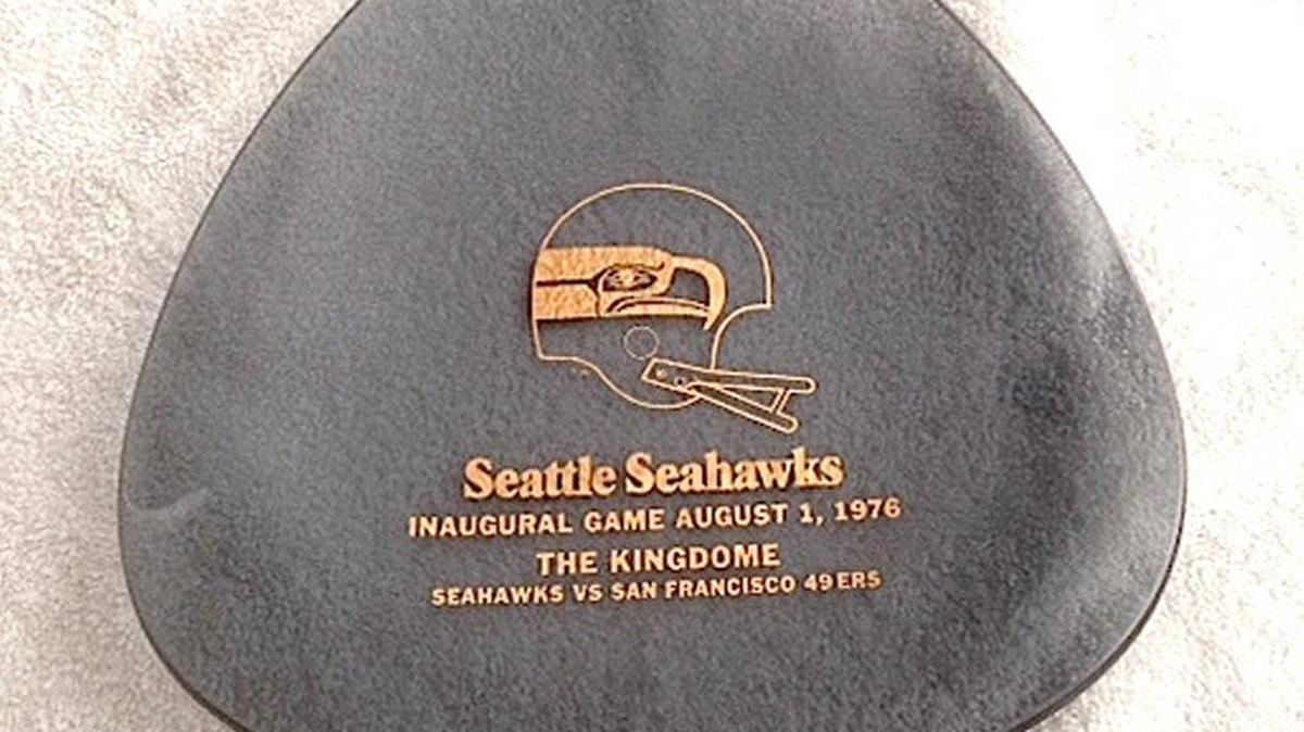 You’ll find the score of Saturday’s Seahawks playoff game elsewhere in the Herald. You’ll find some ’Hawks history and a value for this souvenir glass plate here in What’s It Worth?